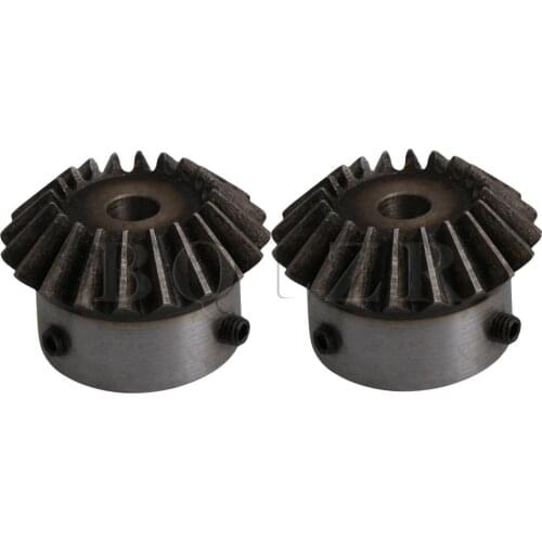 BQLZR 2 Pieces 2 Mould 20T 8mm Hole Diameter 45# Steel Bevel Gear 1:1 Ratio