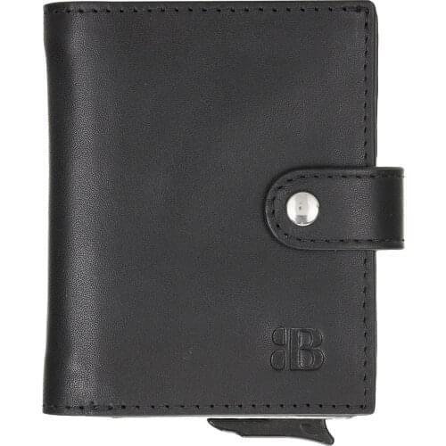 Burkley Chevalier Mechanismed Leather Card Wallet Wallet RST1 Black RFID Featured Business Card Holder