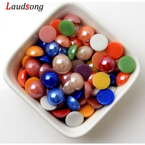Natural Stone Beads 2-12mm Round Domes Half Flat Back Cabochon Beads For Jewelry Making diy Findings Settings Blank Base