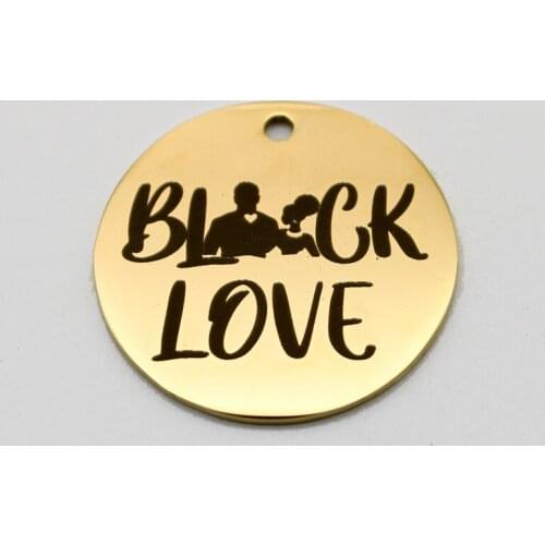 20pcs Black Love Charms Stainless Steel Pendant Lover Charm DIY Handmade Accessories