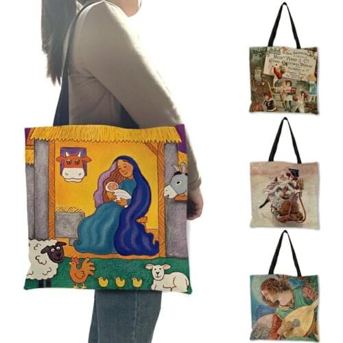 Ancient Rome Gods Angles Printing Tote Handbags For Women 2020 Creative Fairy Reusable Shopping Bags Groceries Daily Use B13191