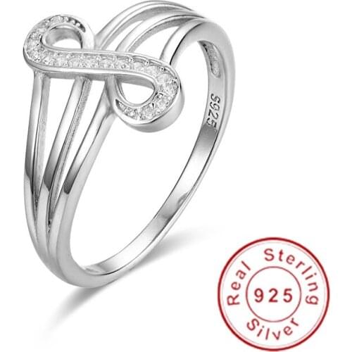 Hot New Style 100% 925 Sterling silver 8 Words Notes Ring for women girl gift Fashion Cocktail Jewelry Accessories size 5-10