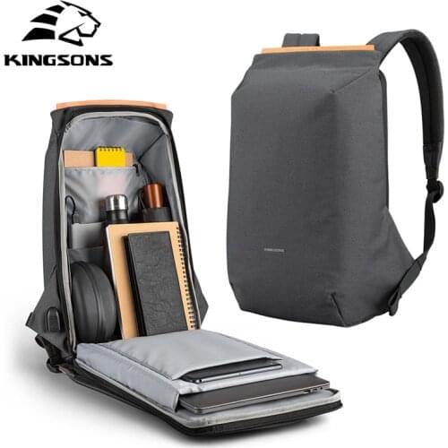 Kingsons 15.6" Laptop Backpacks USB Charging Schoolbag Anti-theft Backpack Waterproof Bags for Men Women Mochila рюкзак Hot sell