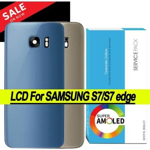 For Samsung Galaxy S7 Edge G935 S7 G930 Battery Back Cover Door Housing Replacement Repair Parts + ear Camera Glass Lens Frame