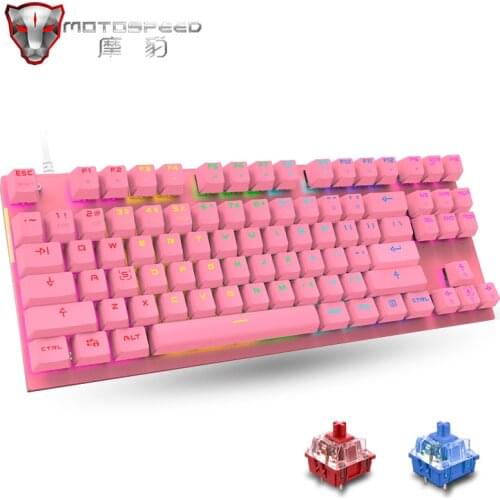 Motospeed CK82 RGB Mechanical Keyboard 87 Keys Mix LED Backlight Anti-Ghosting USB Wired Gaming Keyboard For PC Computer Gamer