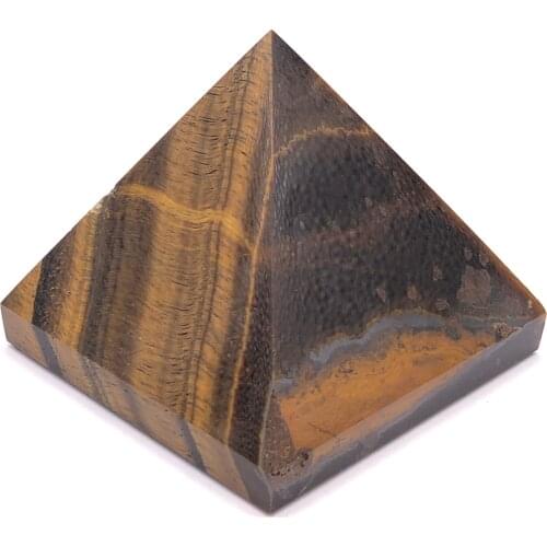 Natural Tiger Eye Stone Pyramid Handpolished Fine Crafts Wicca Reiki Healing Aggregate Home Decor Decorative