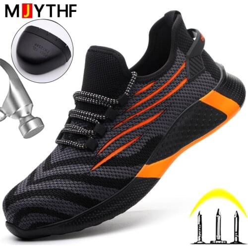Fashion Safety Shoes Man Work Sneakers Steel Toe Shoes Work Boots Anti-puncture Indestructible Shoes Mens Industrial Shoes 50