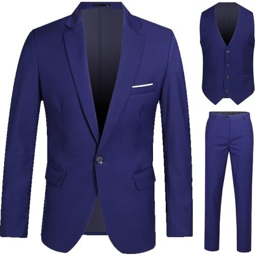 Suit Male 3 Piece Set Business Mens Suits Blazers Large Size Boutique Suit Slim 2021 High-end Formal Fit Party Wedding Regular