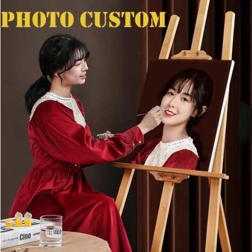 CHENISTORY DIY Photo Custom Painting By Numbers Personality Picture Animal Flower Figure For Children Friend Family Home Decor