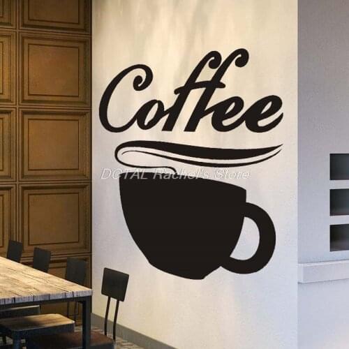 Coffee Shop Sticker Milk tea Decal Cafe Cup Poster Vinyl Art Wall Decor Mural Decoration Break Bread Coffee Glass Decals