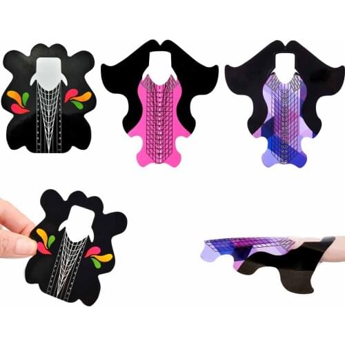 Nail Forms Poly UV Gel Extension Guide Tips Self-Adhesive Sticker DIY Square/Rhombus/Stiletto Art Manicure Tool Nail Stickers