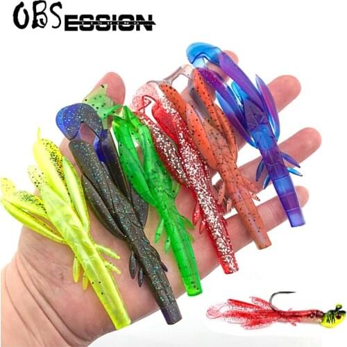 OBSESSION Flapper Fishing Lures 70mm 120mm Soft Lure Fishing Lures Soft Silicone Baits Shrimp Bass Peche Gear Fishing Tackle