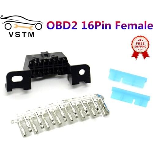 2021 NEW 16pin OBD2 Female Connector OBD 2 16Pin Female Angle Connector OBD Female Wire Sockets J1962 Diagnostic Female Adapter