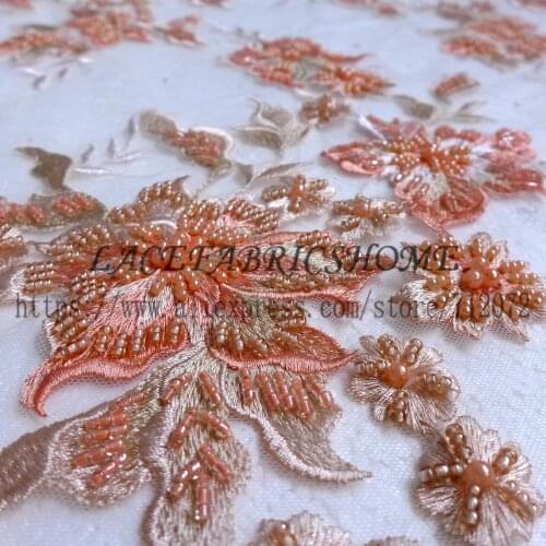 La Belleza New green/blue/orange/purple mixed colours heavy beaded wedding dress/fashion show/evening dress lace fabric