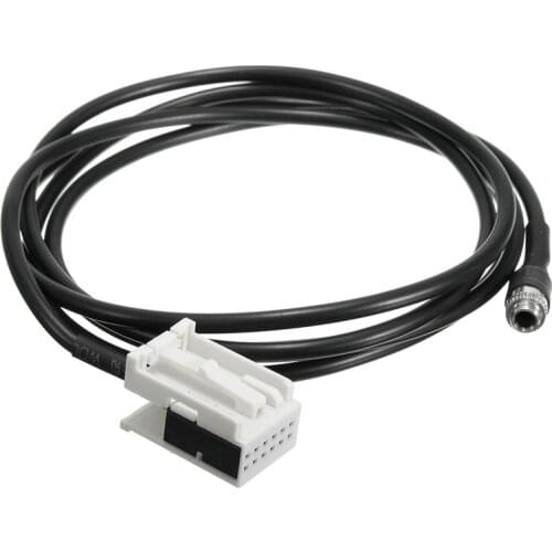 New 3.5mm 12 PIN Female Black AUX Audio Input Kit Adapter Music Cable Wire Fit for BMW E60/E61/E81/E91AUX IN ADAPTER