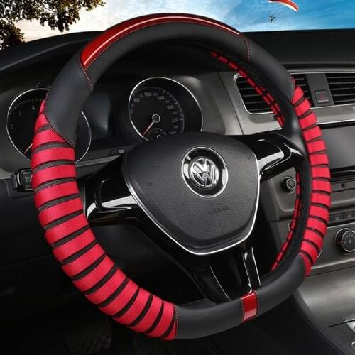 New D Shape Steering Wheel Cover for VW Golf 7 Polo 2014-2019 Scirocco Jetta 6 2017-2019 Santana 2016-2018 Auto Accesorioss