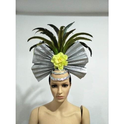 Feather clothing Stage performance catwalk carnival Headdress flower pubs party Mens wear womens clothing