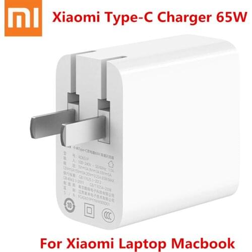 Original Xiaomi Type-C Charger 65w Quick Charge QC 3.0 Travel Charger For Xiaomi Mi10 Redmi Note xiaomi Huawei Laptop Macb