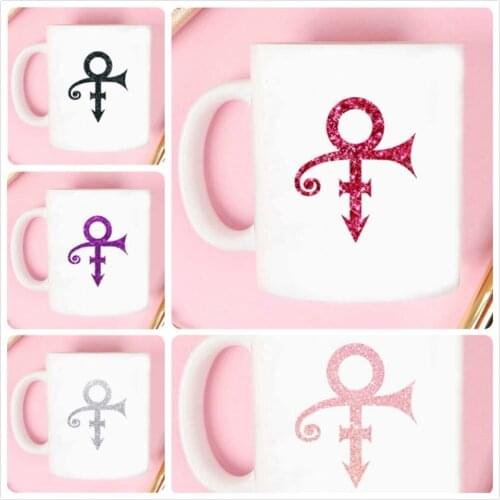 Hot Prince Purple pink rose black Love Symbol Mug Purple Rain Coffee Mug Ceramic Christmas Gifts Prince symbol mugs