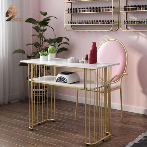 Factory Direct Sales Nordic Light Luxury Nail Makeup Table INS Net Red Makeup Multi-Function Tables and Chairs Custom Wholesale