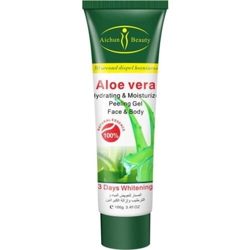 Aloe Vera Face Scrub Cleansing Exfoliating Peeling Moisturizes Face Organic Cream Gel Scrub Exfoliating Cleaner R0W5