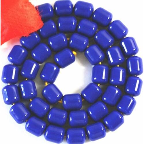 Dark Blue Resin Beeswax New Fashion New Fashion 8X9mm 9X11mm 10X13mm Barrel Loose Jewelry Beads 15 Inches B72