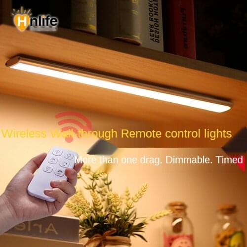 New 12cm 24cm 44cm LED Under Cabinet Light Remote controller Aluminum Closet Light Wireless dimming Night Light Kitchen lights