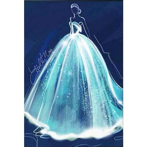 Woman Diamond Embroidery Painting Wedding Dress Mosaic Rhinestones Sticker Wall Decor Puzzle Picture Toy Diamond Dotz Large Size