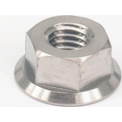 LOT 2 Original Color M8x1.25mm GR5 Titanium Hex Screw Nuts With Flange For Bicycle