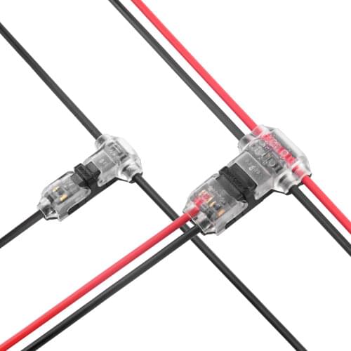 5Pcs Quick Electrical Cable 1/2 Pin I T Type Quick For Led Strip Car Electric Wire Connector Wire Splice Connectors 22-18AWG