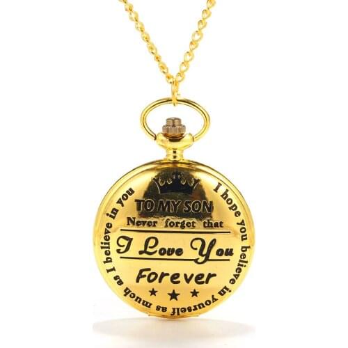 8813 Golden English lettering Roman scale large pocket watch personality trend creative gift value exquisite flip pocket watch