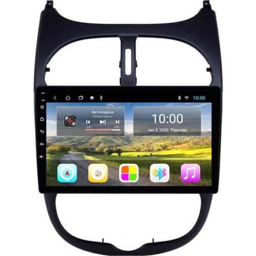 9 Inch Android 8.1 Car Multimedia Player GPS Navigation Bluetooth Stereo Video Player Radio for 2001-2008 Peugeot 206