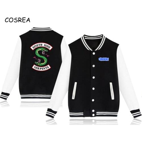 American TV South Side Serpents Riverdale Southside Women Fashion Jacket South Side Mens Female Fans Casual Baseball Jacket