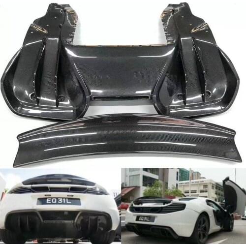 Auto Car Rear Lip Wing Spoiler Carbon Fiber Rear Bumper Diffuser Fit For MP4 12-C DM 650S 675T Bodykit Rear Diffuser Spoiler