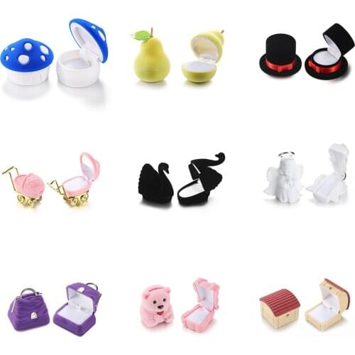 35 Styles Velvet Gift Box for Jewellery Ring Box Jewelry Gift Box Earrings Organizer Ring Container Jewelry Findings Holder