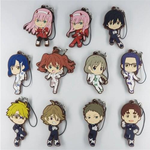 DARLING in the FRANXX Anime Keychain CODE: 002 Zero Two HIRO ICHIGO Kokoro Miku Goro Zorome rubber Keychain