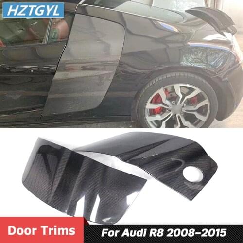 2 PCS Carbon Fiber Forging Material Fuel Tank Decoration Door Trims For Audi R8 Car Body Kit 2008-2015