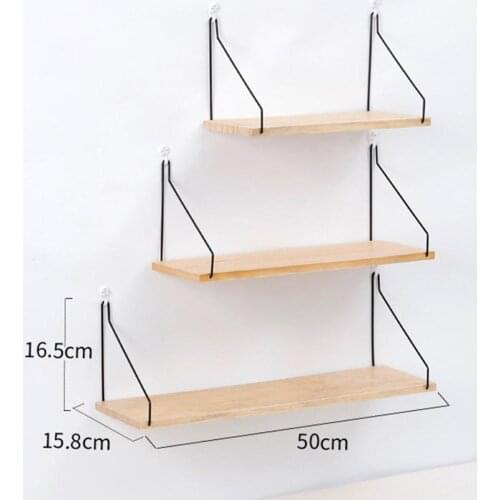 Wooden Wall Mounted Storage Rack Nordic Style Geometric Shape Wall Shelf Home Living Room Bedroom Decoration Ornament