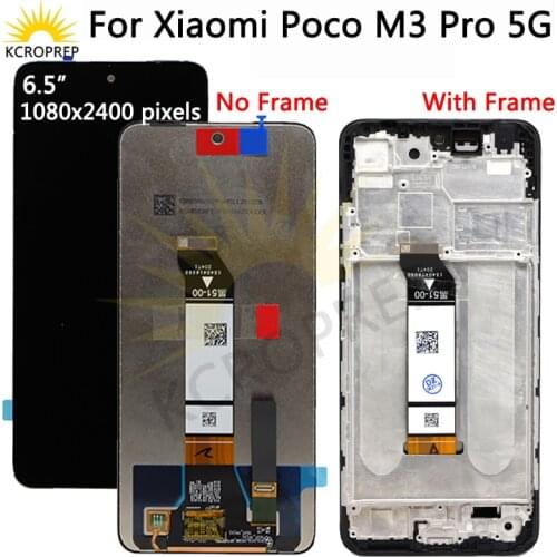 For Xiaomi Poco M3 Pro 5G M2103K19PG Display Screen Frame Touch Panel Digitizer For Pocophone M3Pro LCD Parts