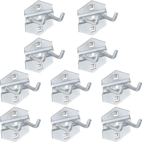 DRELD 10PCS Tool Hanging Hook Metal Display Rack Metal Shop Good Shelf Hooks Thickening Hole Plate Household Kitchen Hooks 50MM