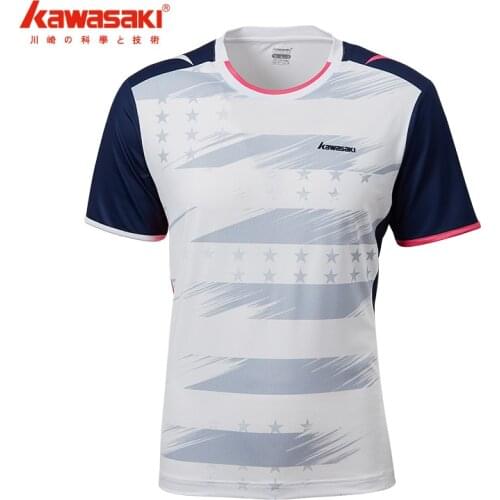 Kawasaki Breathable Badminton T-Shirt Short-Sleeve Training Tennis T-Shirts For Men Sportswear ST-Q1306