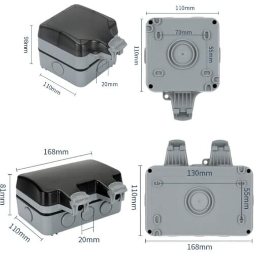 UK/EU Plug Electrical Wall Socket Outdoor Waterproof Dust-proof Power Outlet G32A