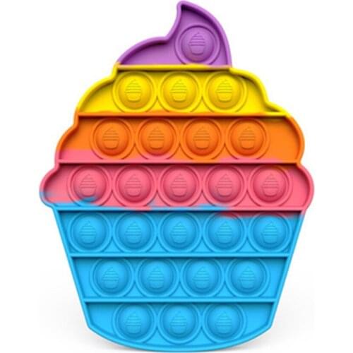 Rainbow Push Bubble Fidget Sensory Toy Fidget Squeeze Anti-Stress Reliever Toys Children Squishy Sensory Antistress Relief