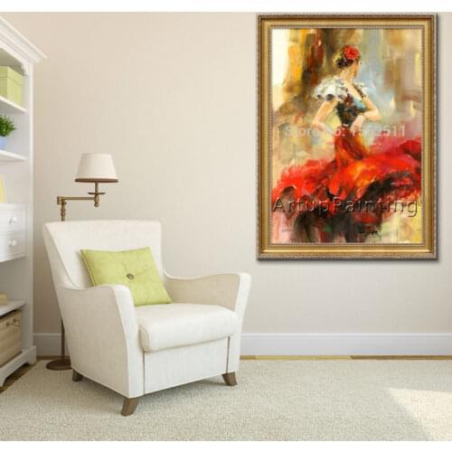 Spanish Flamenco Dancer painting latina woman Oil painting on canvas hight Quality Hand-painted Painting latina 15