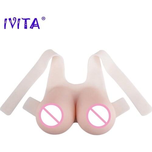 IVITA 10KG White Silicone Breast Forms Fashion Fake Boobs Breasts For Crossdresser Drag Queen Shemale Transgender Sexy Cosplay