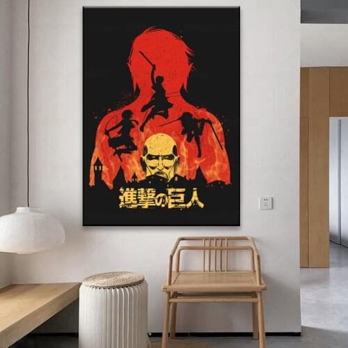 Hot Hd Attack on Titan Anime series Home Decor Canvas Posters Prints Decoration Art Wall Pictures Bedside Background