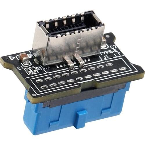 Computer Mainboard USB 3.0 Front 19PIN to 3.1 Type-C Front Panel Header Type-E Adapter 20 to 19 Pin Expansion Card