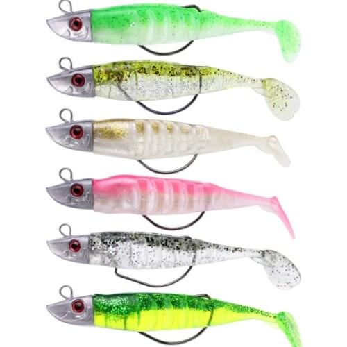 JIG Shad with 9cm 11cm 15g 25g Jig Head Super Soft Vinyl Paddle Tails for Seabass Zander Fishing Lure 6 colors Soft Bait KIT