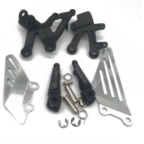 Motorcycle Black Front Rider Foot Pegs Footrest Bracket Fit For Kawasaki Ninja ZX12R 2002-2005
