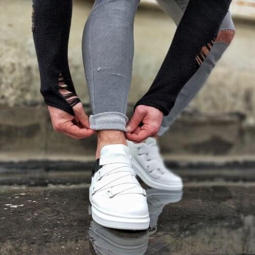 WG033 White Male High Sole Shoes